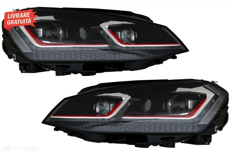 Faruri LED Bi-xenon Look VW Golf 7 VII (2012-2017) Facelift G7.5 GTI Design cu Sem- livrare gratuita - 6