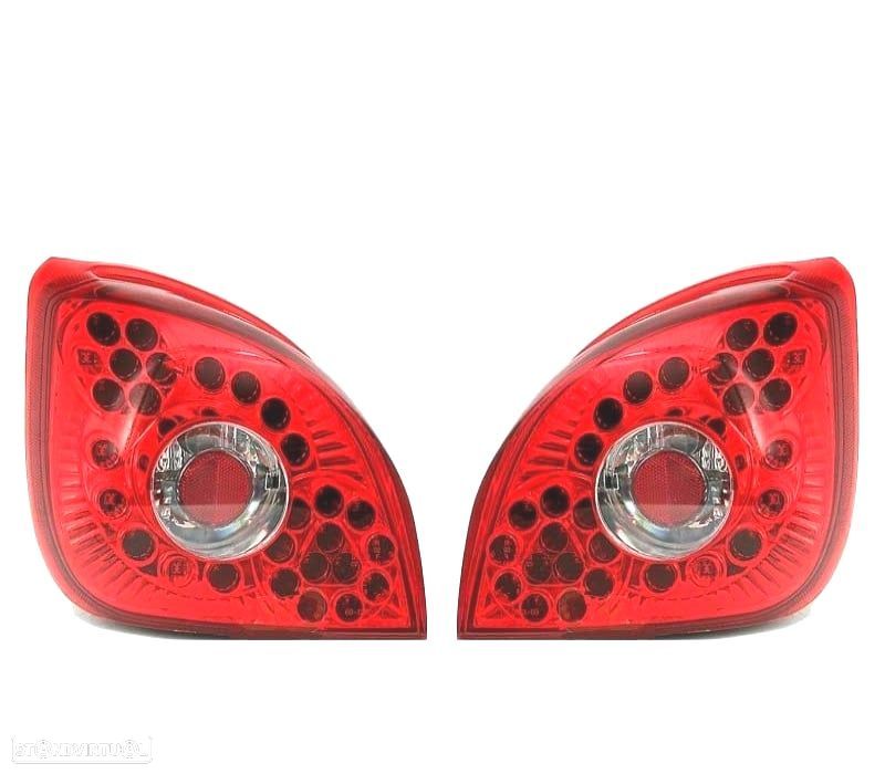 FAROLINS TRASEIROS LED PARA FORD FIESTA MK4 96-02 VERMELHO CROMADO - 5