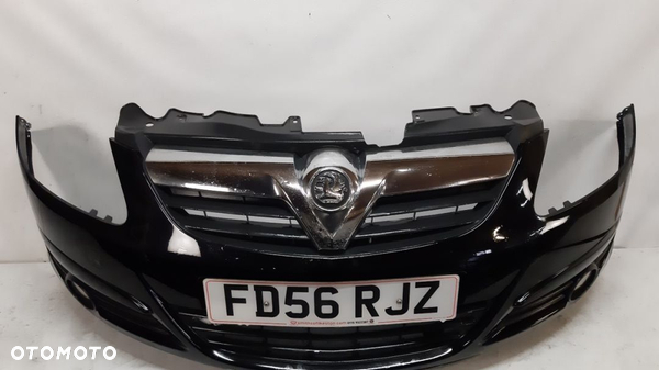 } ZDERZAK PRZÓD PRZEDNI OPEL CORSA D Z20R CZARNY HALOGENY
