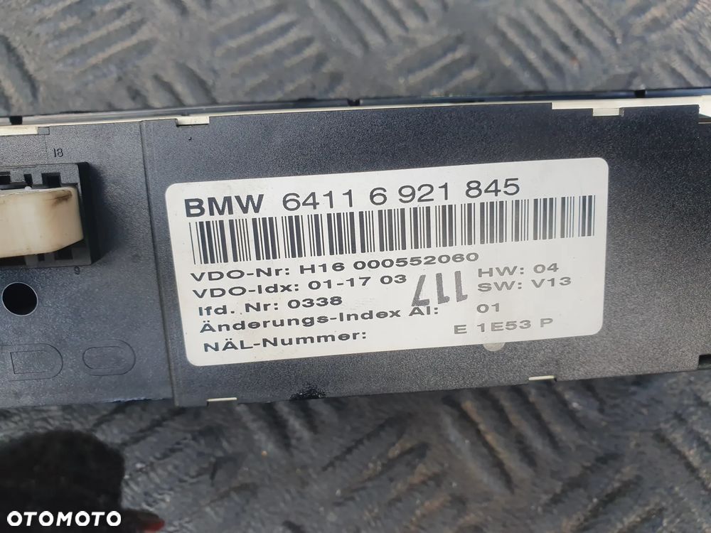 BMW E46 PANEL KLIMATYZACJI NAWIEWU EUROPA + WTYCZKI INSTALACJA 6907701 - 3
