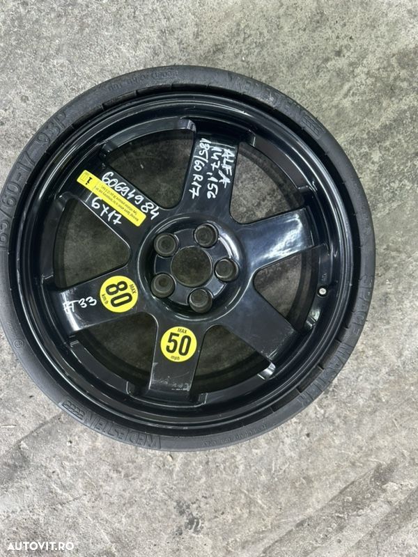 Roata rezerva ALFA ROMEO 156, 147 cu cauciuc 185/60R17 cod 60694984 - 1