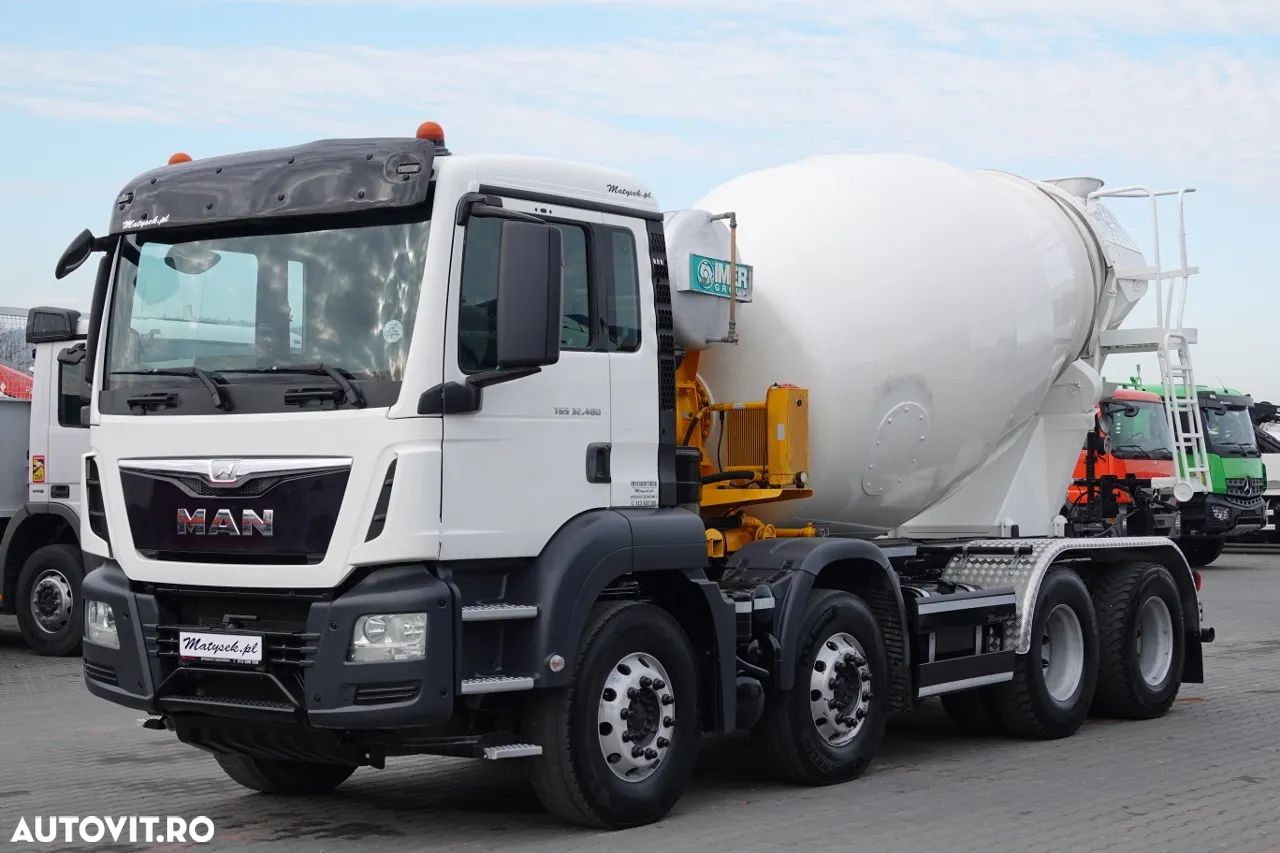 MAN TGS 32.480 / 8X4 / BETONATOR / PEAR 9M3 / MANUAL / EURO 6 - 1