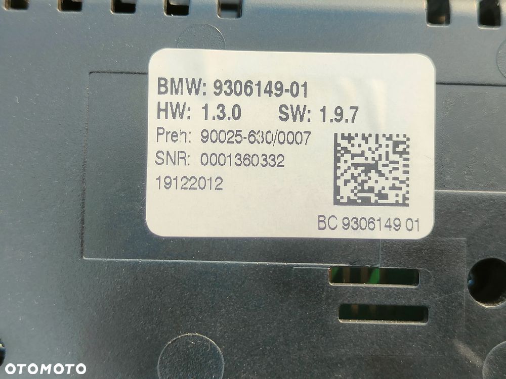 BMW F10 F11 Panel klimatyzacji radia 9306149 - 4