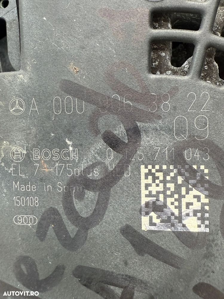ALTERNATOR MERCEDES BENZ A180 CDI BlueEFFICIENCY W176 2015 1.5 DIESEL SEDAN COD OEM A0009063822 2012-2018 - 7