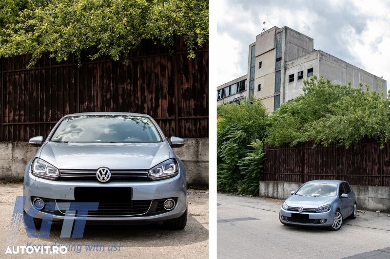 Faruri LED VW Golf 6 VI (2008-up) Design Golf 7 3D U Design Semnal LED Dinamic - 4