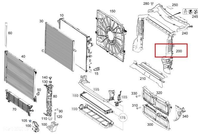MERCEDES W213 W238 GLC CLS Kierownica powietrza chlodnicy OE - 2