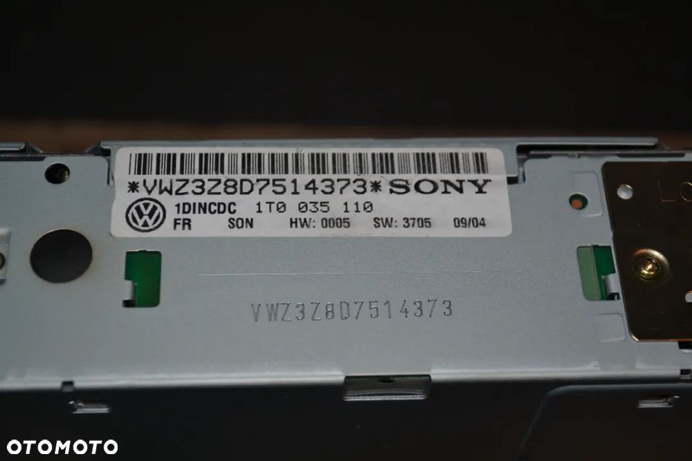 VW GOLF V TOURAN PASSAT B6 CADDY ZMIENIARKA  6 CD SONY 1T0035110 - 2