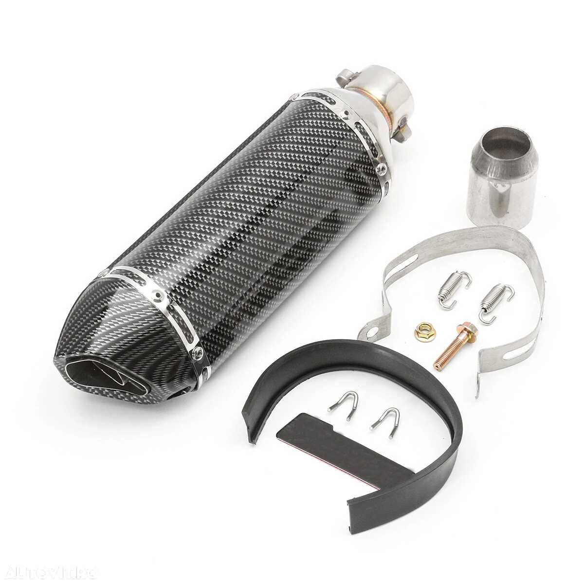 Toba Ornament Esapament Motocicleta / ATV Universala, 38-51mm, Carbon - 1