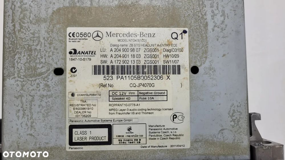 RADIO CD NAWIGACJA MERCEDES W204 A2049009807 - 8