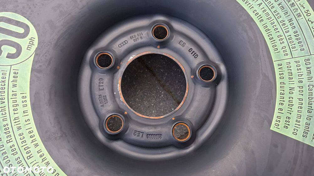 Koło Dojazdowe 19 Audi A4 B8 B9 A5 8T 5x112 ET 29 125/70 R19 8K0601027B - 2
