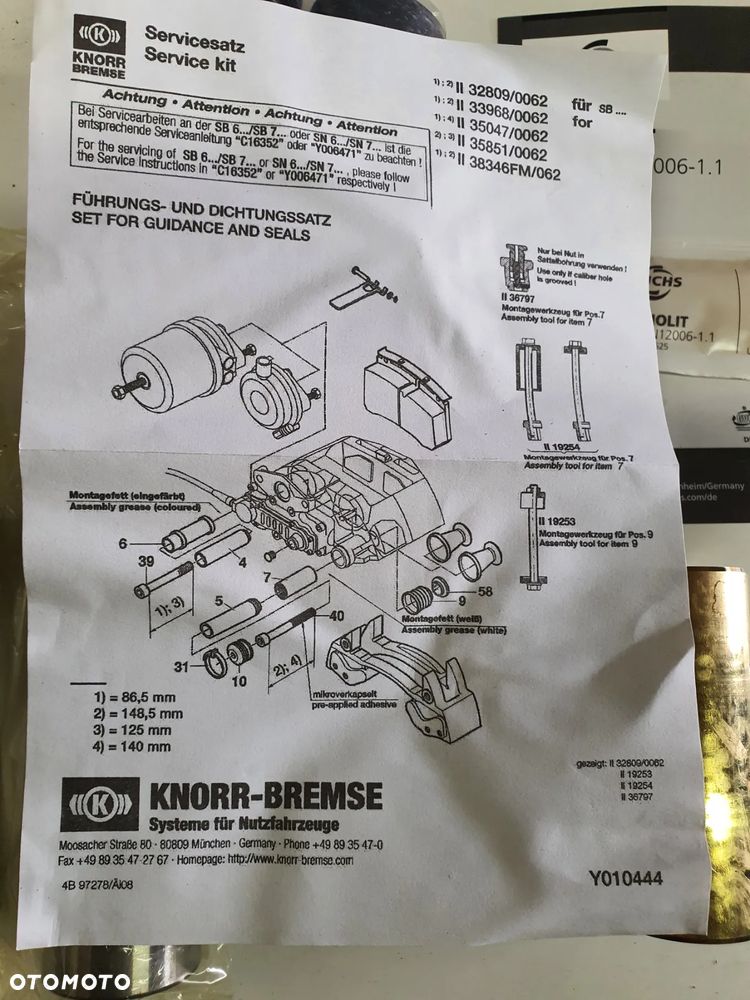 Zestaw naprawczy zacisku hamulcowego, Knorr-Bremse 328090062 - 4