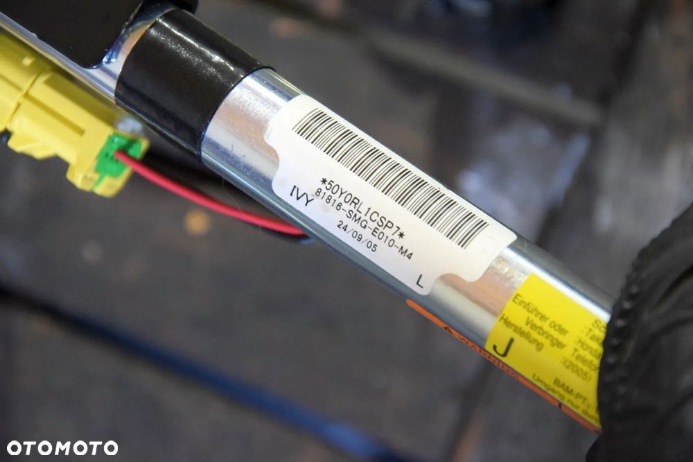 Honda Civic VIII UFO 06-11 Pas bezpieczeństwa napinacz prawy lewy przód BEŻOWY JASNY KREMOWY - 5