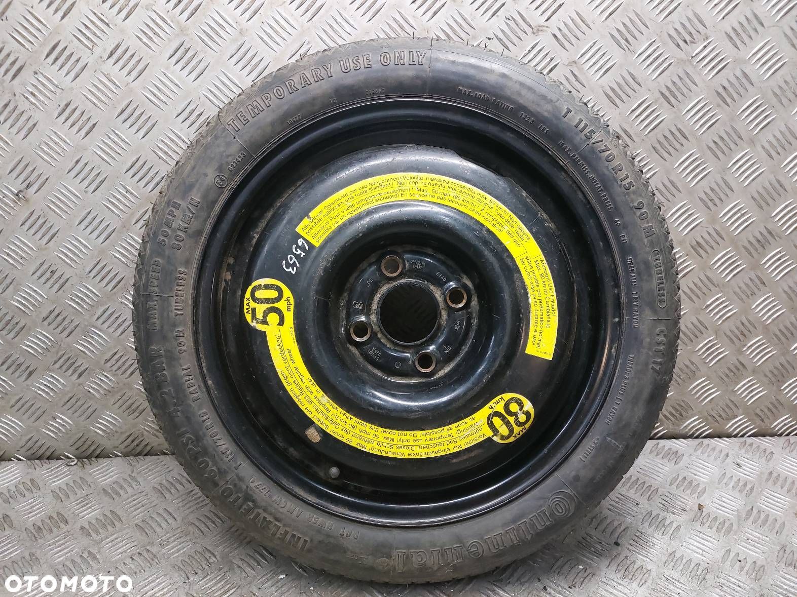 DOJAZDÓWKA 4x100 3,5Jx15 ET40 FI57,1 115/70R15 VW SEAT 535601025A - 1