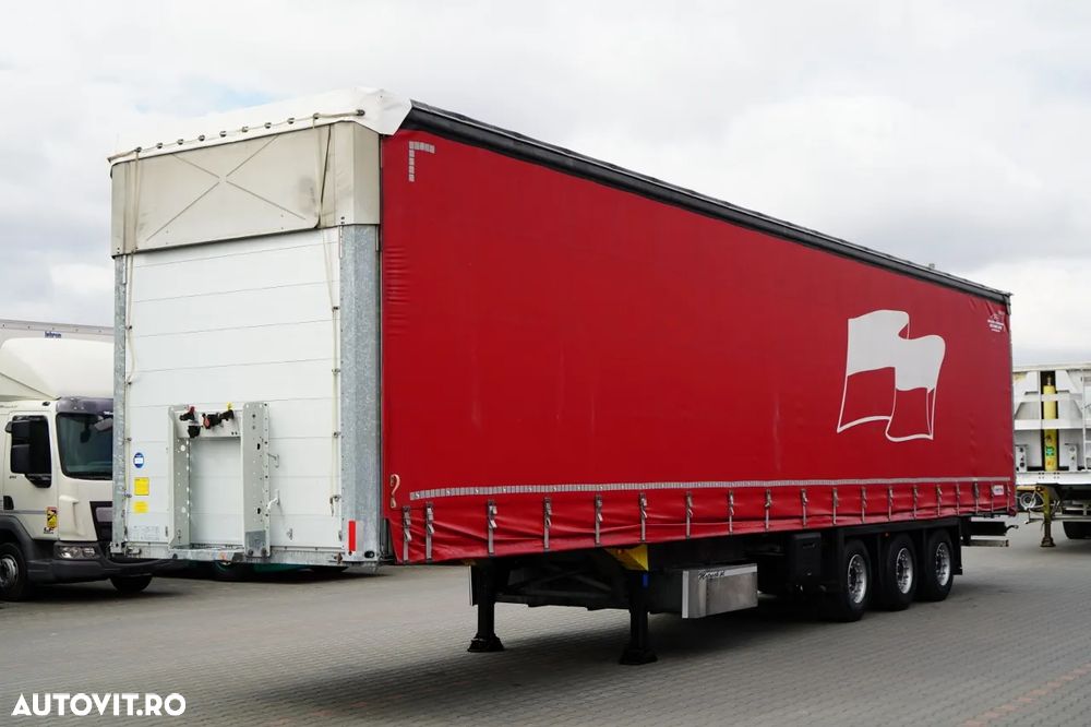 Schmitz Cargobull CORTINĂ / MEGA / PLATĂ JOSĂ / CAMION DIN OȚEL - 9 M / ACOPERIȘ CULISANT / AXĂ CULISANTĂ - 3