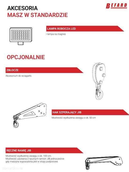 Befard miniżuraw gąsienicowy XM800 i XM1200 do 10,2m pick and carry - 21