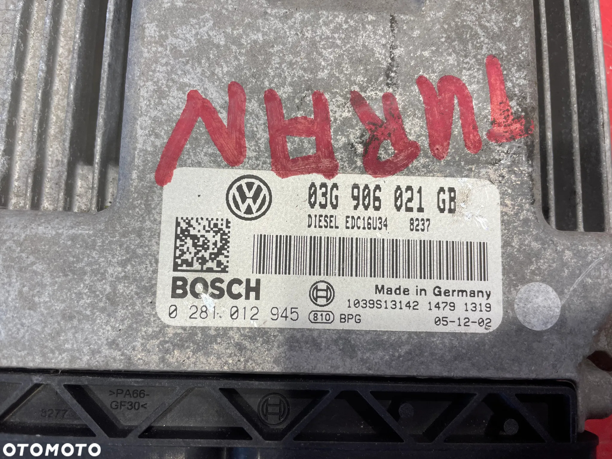 KOMPUTER STEROWNIK SILNIKA  VW TOURAN 03G906021GB - 3
