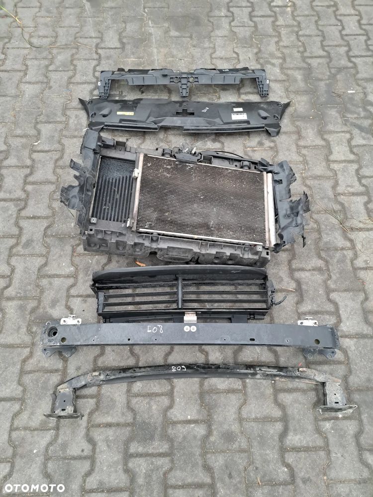 Peugeot 508 I 1.6 pas przedni kompletny chłodnice belka pod zderzak przód maskownica wzmocnienie górne wentylator - 7