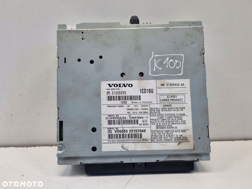 Volvo S40 II V50 RADIO CD radioodtwarzacz CZYTNIK PŁYT 31328059 - 4