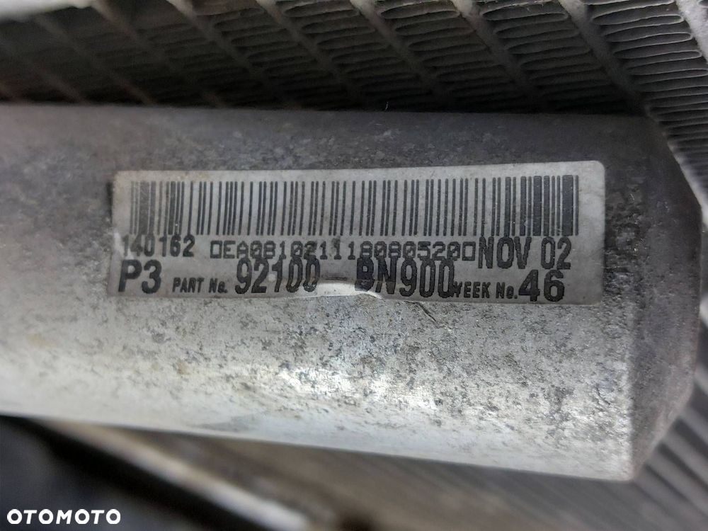 CHŁODNICE KOMPLET WENTYLATORY NISSAN ALMERA N16 1.5 DCI 92100-BN900 - 2