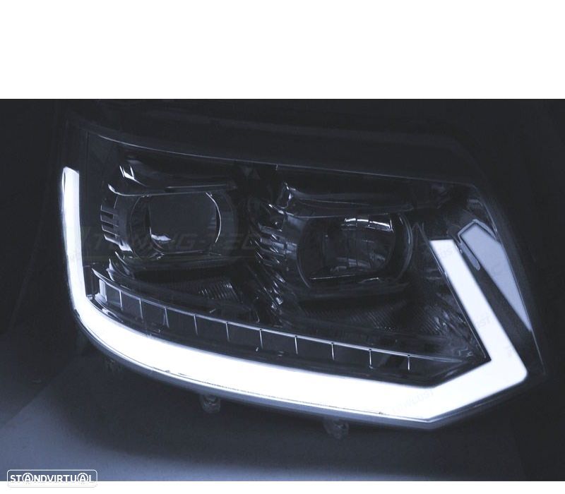 CONJUNTO DE FARÓIS VW T5 10-15 TUBE LIGHT COM INDICADOR DINÂMICO PRETO - 2