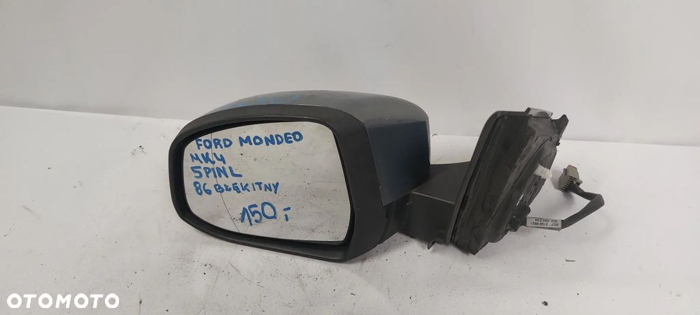 .  LUSTERKO ELEKTRYCZNE FORD MONDEO MK4 LEWE 5PIN 86 BŁĘKITNY - 1