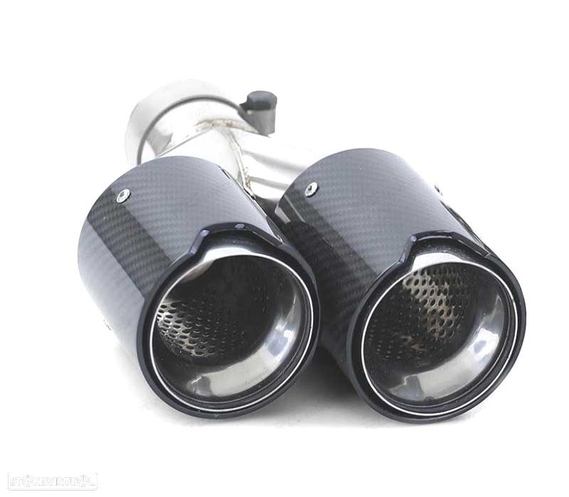 PONTEIRA DE ESCAPE ESQUERDA BMW LOOK M PERFORMANCE CROMADO CARBONO - 2