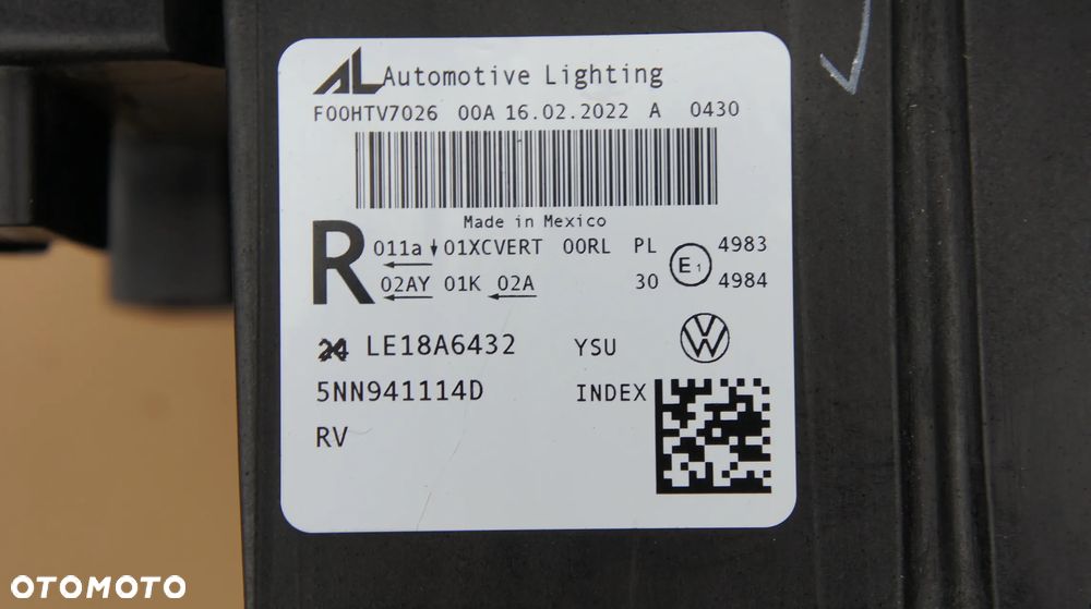 PRZEDNIA LEWA PRAWA LAMPA VW TIGUAN II ALLSPACE LIFT IQ LIGHT 5NN - 15