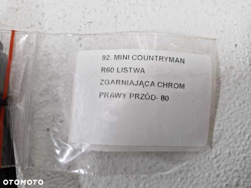 mini countryman r60 listwa zgarniająca drzwi chrom prawy przód prawa przednia - 7