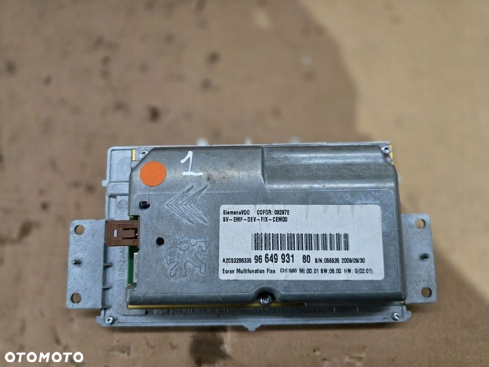 EKRAN WYŚWIETLACZ NAWIGACJI CITROEN C5 III X7 9664993180 - 2