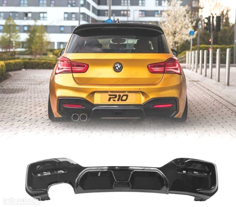 DIFUSOR TRASEIRO BMW F20 LCI 15-19 LOOK CS PRETO BRILHANTE - 1