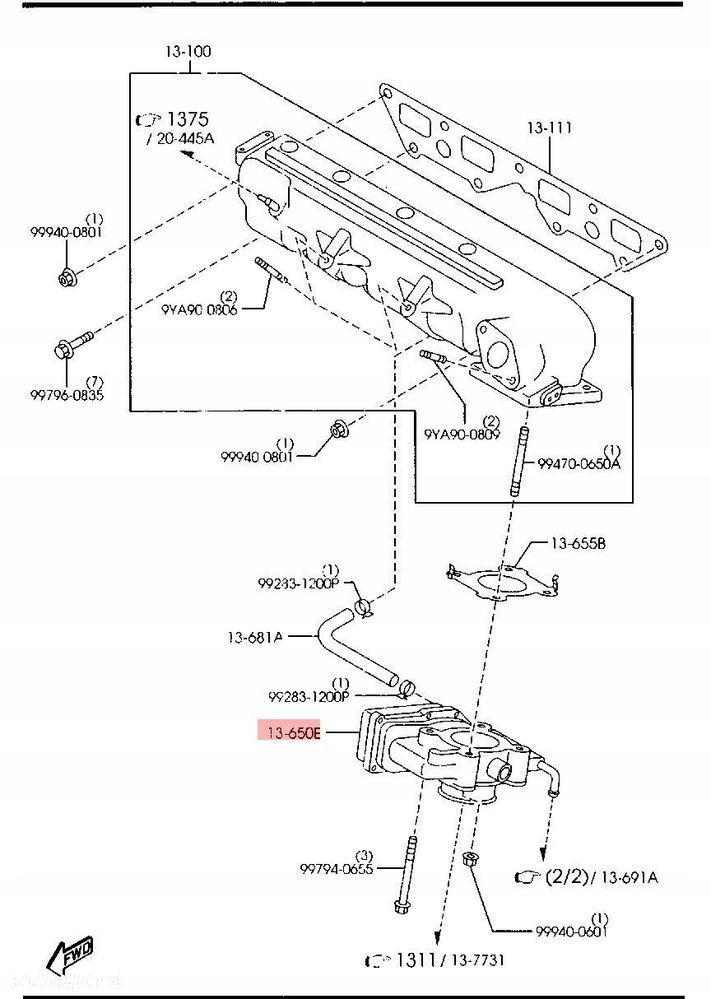 przepustnica mazda 5 cr 2.0 d 10-15 rf7j136b0d - 2