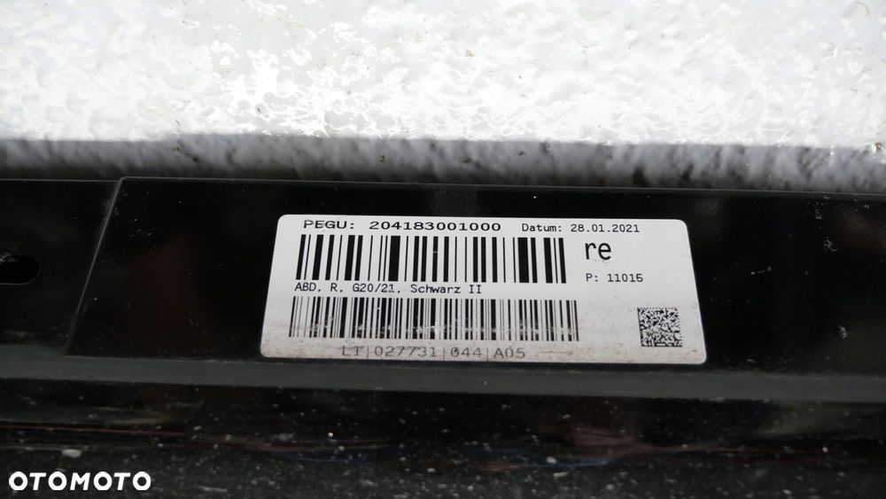 bmw g20 g21 listwa progowa nakłada prawa czarna schwarz 668 - 5