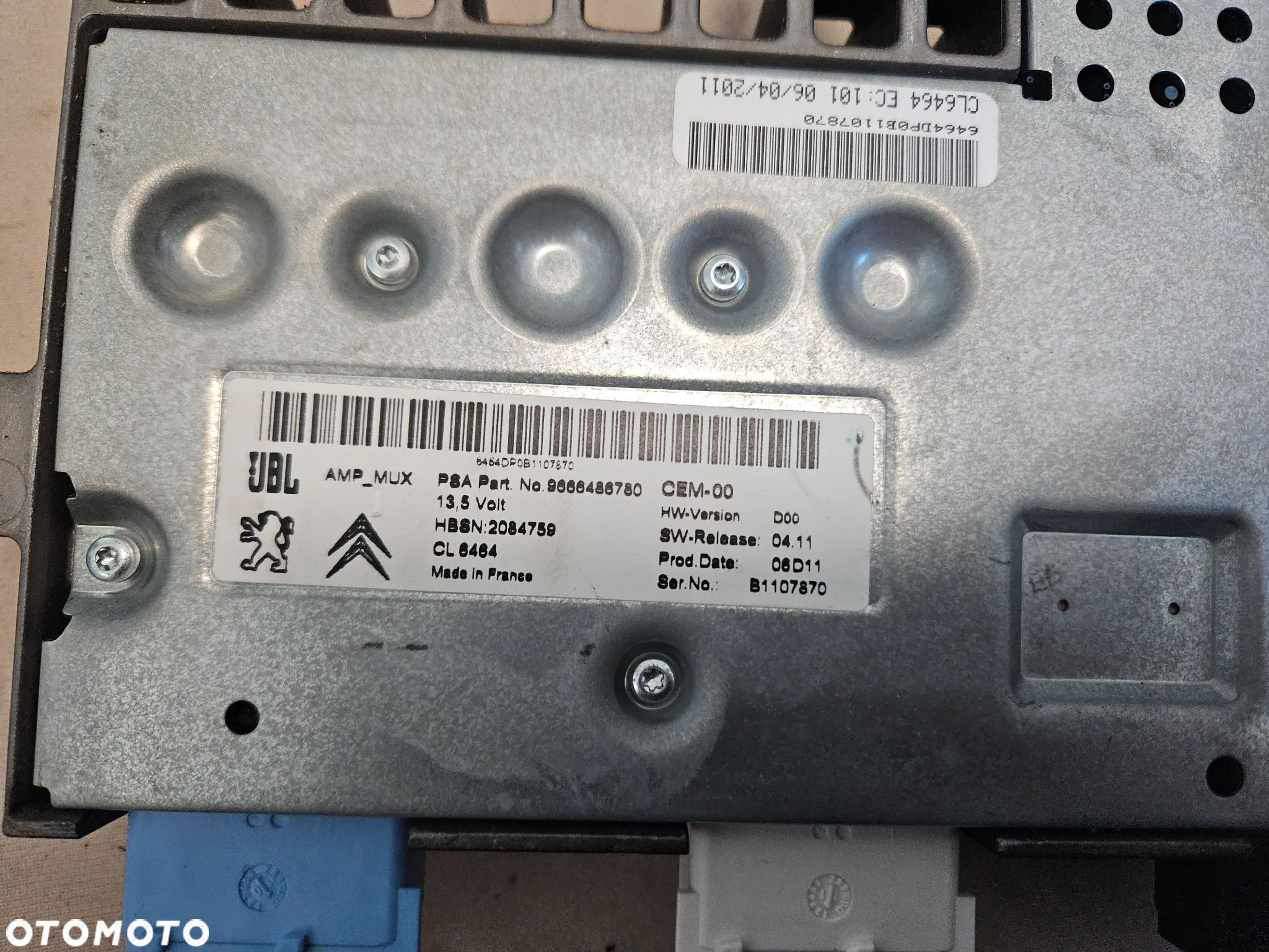 Wzmacniacz JBL Peugeot 3008 I 2011r 9666486780 - 4