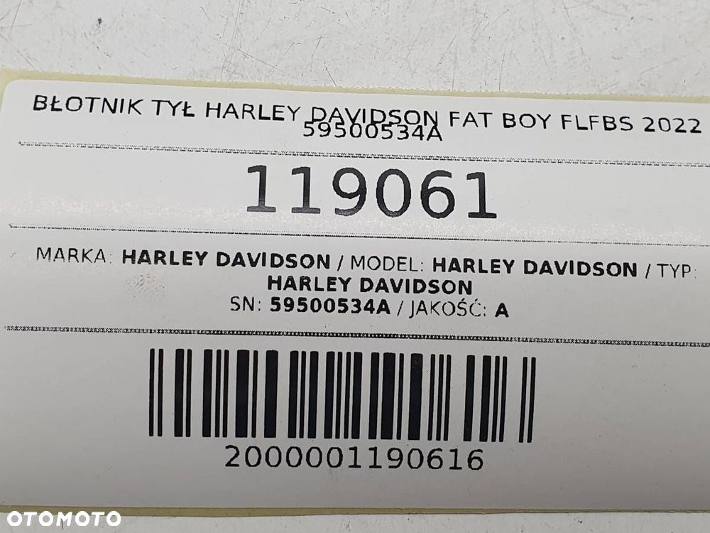 BŁOTNIK TYŁ HARLEY DAVIDSON FAT BOY FLFBS 2022 59500534A - 10