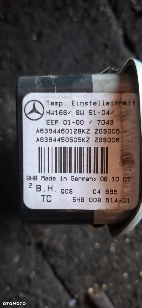 PANEL STEROWANIA NAWIEWEM MERCEDES VITO 639 VIANO 2003-2012rok ORGINAL - 2
