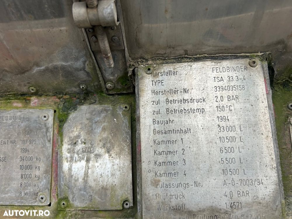 Feldbinder Cisterna,  33.000 l, 3 camere, factura externa - 23