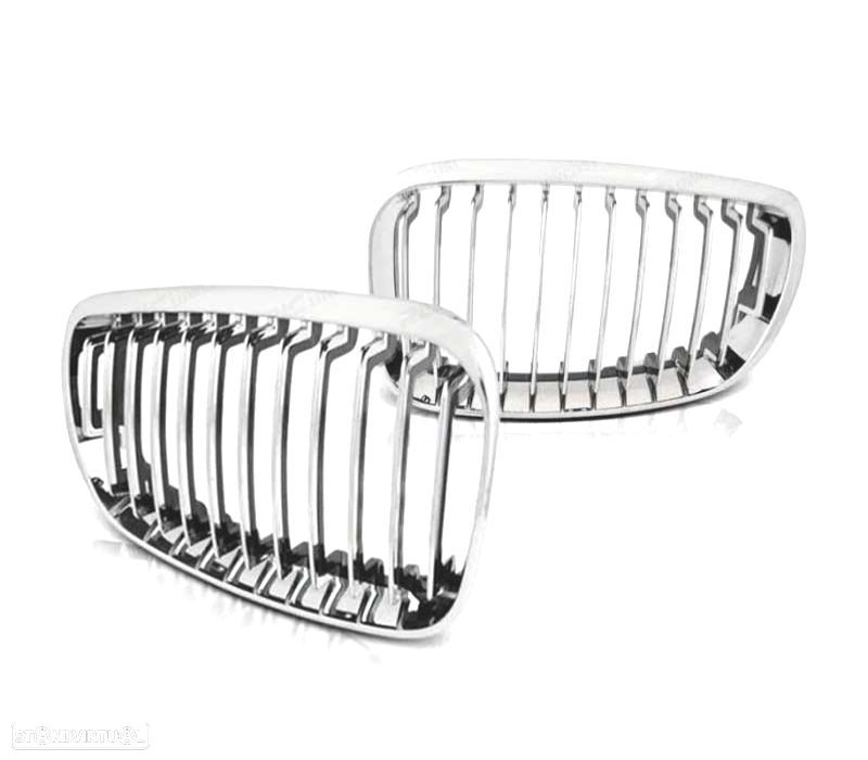 GRELHAS FRONTAIS BMW E87 04-07 CROMADAS - 2