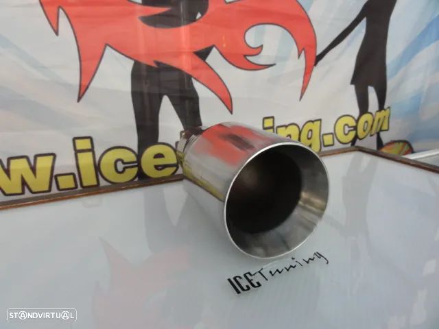 Ponteiras De Escape universal XL Redonda com 100mm X 190MM 100% Inox - 1