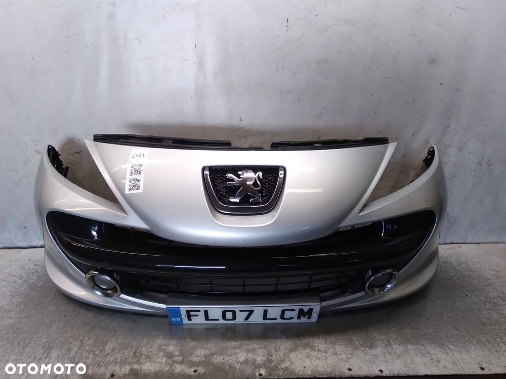 ^ ZDERZAK PRZÓD PRZEDNI PEUGEOT 207 URBAN MOVE EZRC SREBRNY HALOGENY - 1