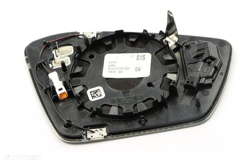 Geam oglinda Skoda Superb (3V), 05.2015-06.2024, View Max, partea stanga, incalzit; sticla convexa; geam cromat; cu functie de unghi mort - 2