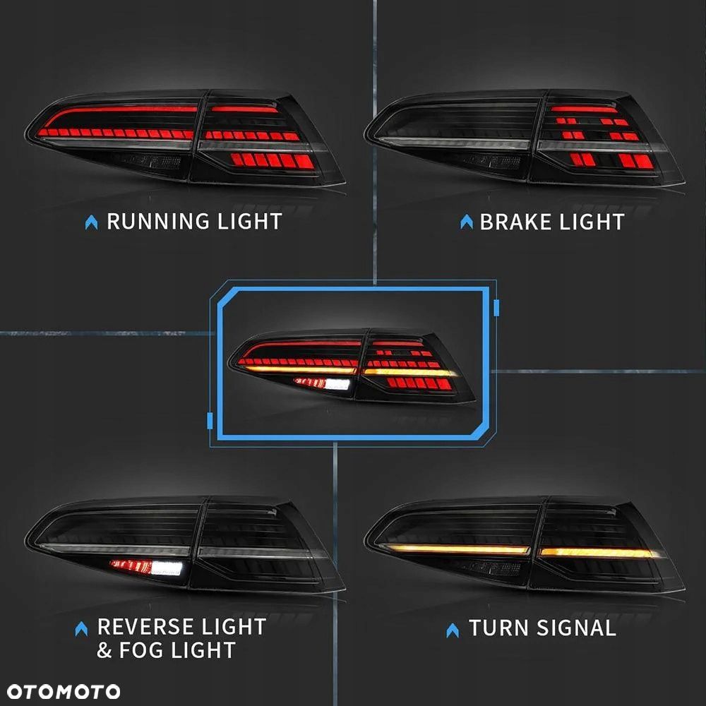 Lampy tylne kpl Vland Full LED Tuning 7.5 Gti look VW Golf VII 7 5g 12-20 - 10
