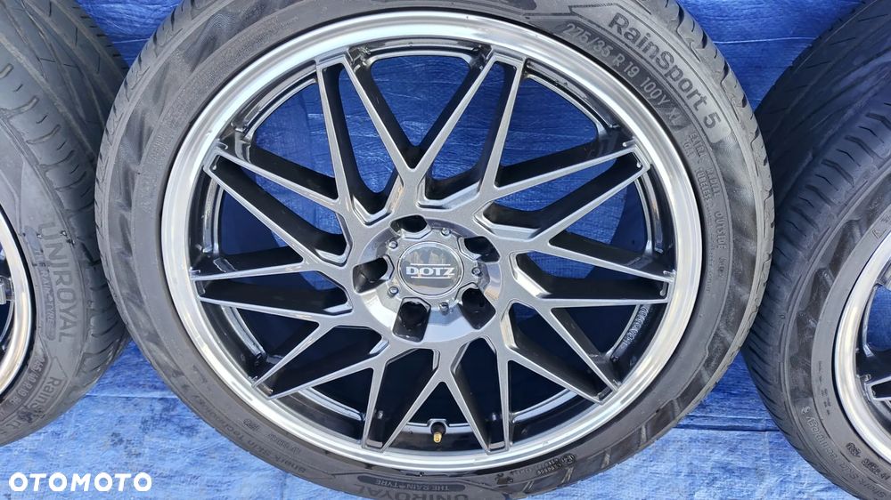 KOŁA FELGI DOTZ TANAKA KBA 53789 JAK NOWE 19'' 5x120 8.5J ET33 72,6mm OPONY 245/40 275/35 UNIROYAL RAINSPORT 5 BMW F30 F31 F35 E90 E91 E92 E93 F32 F33 F36 F10 F11 LEXUS LS460 LS600H - 5