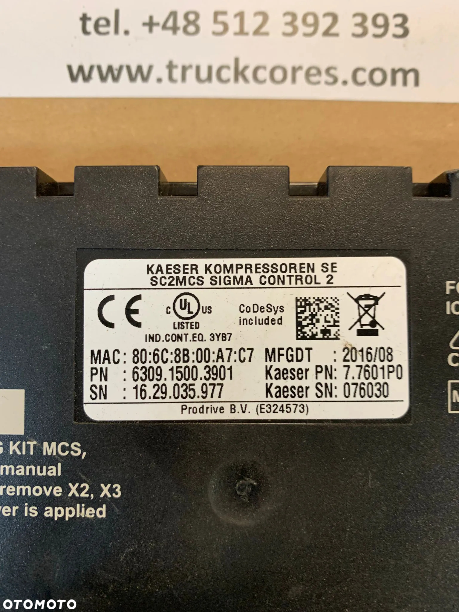 Front obudowy  panelu operatorskiego SC2MCS SIGMA CONTROL 2 KAESER 6309.1500.3901 - 2