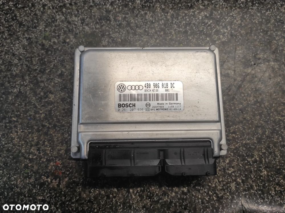 KOMPUTER STEROWNIK SILNIKA VW PASSAT B5 FL 1.8T AWT 4B0906018DC BENZIN ME7.5 0261207636 SPRAWNY GWARANCJA WYSYŁKA !!!! - 1