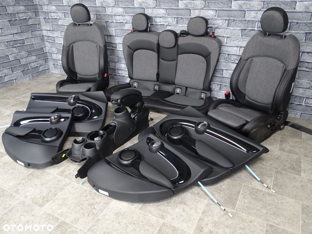 MINI F55 FOTELE KANAPA BOCZKI TUNEL ŚRODEK WNĘTRZE NOWE CARBON BLACK - 3