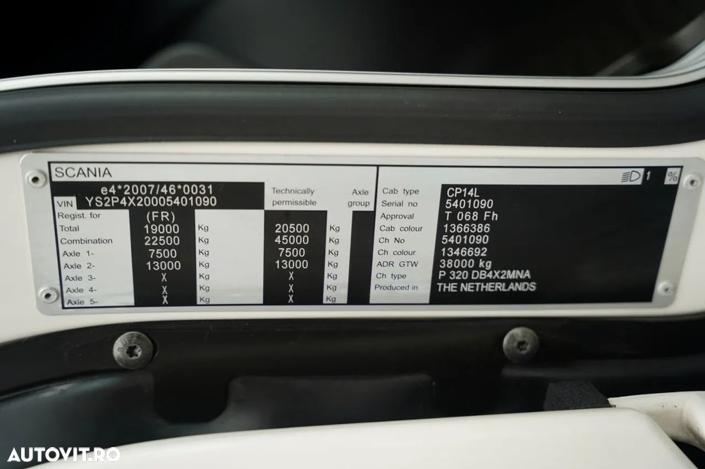Scania P 320 / SOLO / CORTINĂ - 8.5 M / 4X2 / DHOLLANDIA LIFT / PODEA REZISTENTĂ / EURO 6 - 39