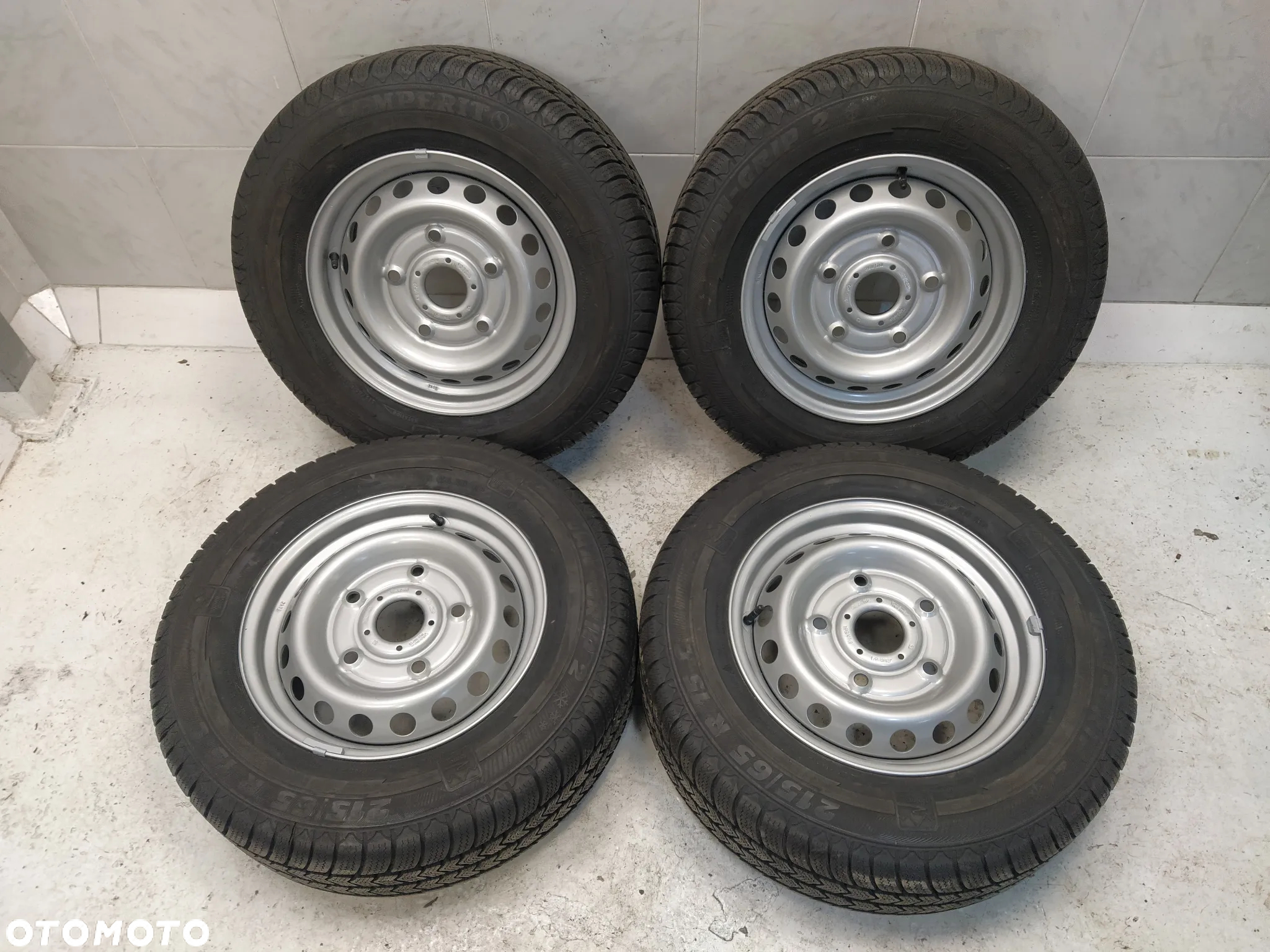 FORD TRANSIT CUSTOM 6,5x15 ORYGINALNE FELGI STALOWE R15 ET60 5X160 OPONY SEMPERIT 215/65 KOŁA ZIMA BIEŻNIK ok 10.5mm - 2