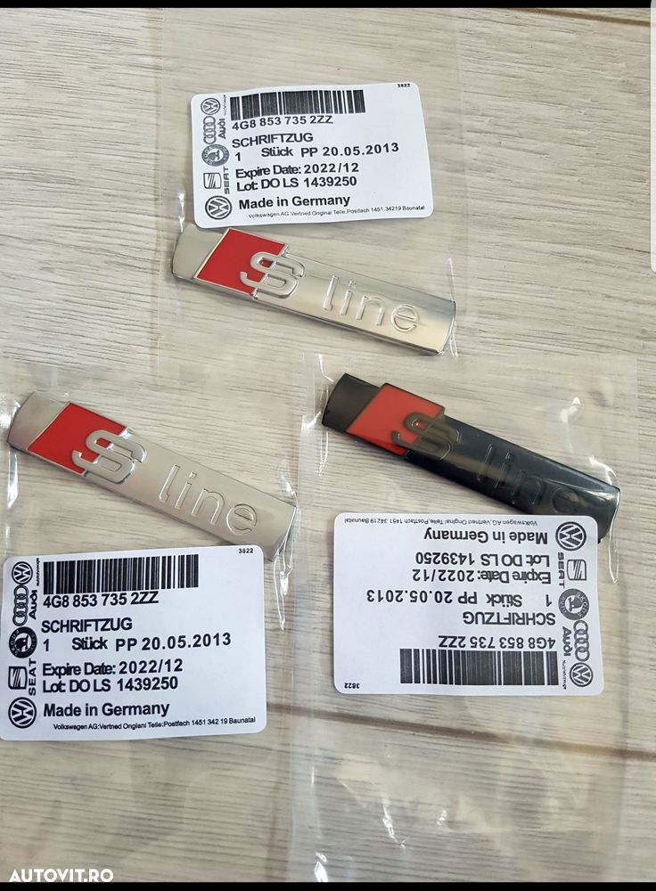 Emblema-Logo-Sigla-Aripi-Audi-Sline-S-Line-A4-A5-A7-A8-Q5-Q7-Quattro - 1