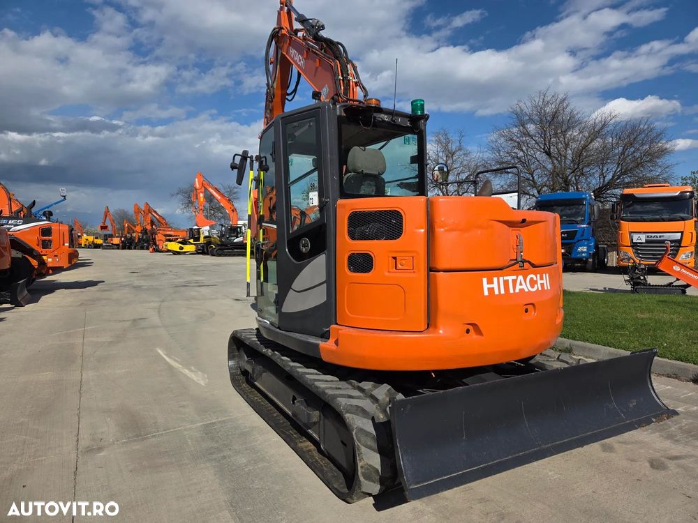 Hitachi ZX85, 2022, 3.177h, LAMA NIVELARE, senile CAUCIUC NOI, CUPLA RAPIDA HIDRAULICA+3 cupe noi, adanc sapare 5m, latimie 2,2m, inst picon pe brate, inst rotire pe brate, Aer condi, Antifurt, Computer in lb romana, leasing 4 ani-PROMOTIE 62.900 EUR+Tva - 2