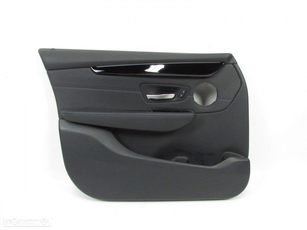Forra da porta Em Pele Com Costura Azul Esquerdo/Frente Seminovo/ Original BMW 2... - 1
